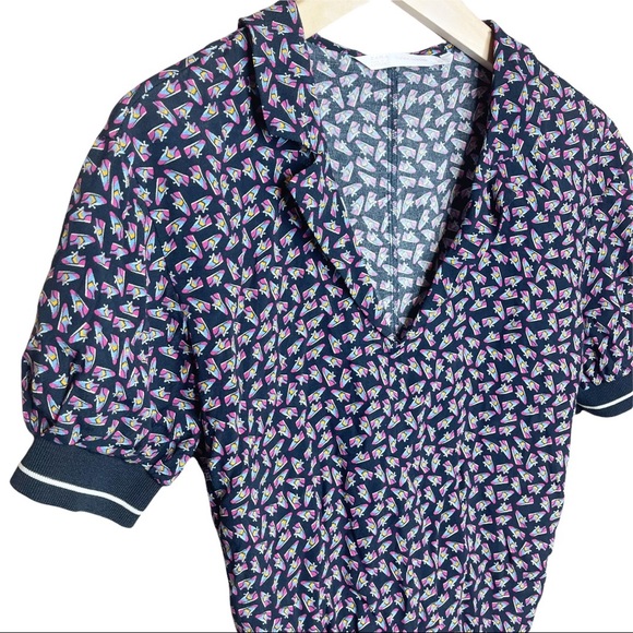 Zara Tops - Zara Retro Sneaker Print Tie Back top Size XS
